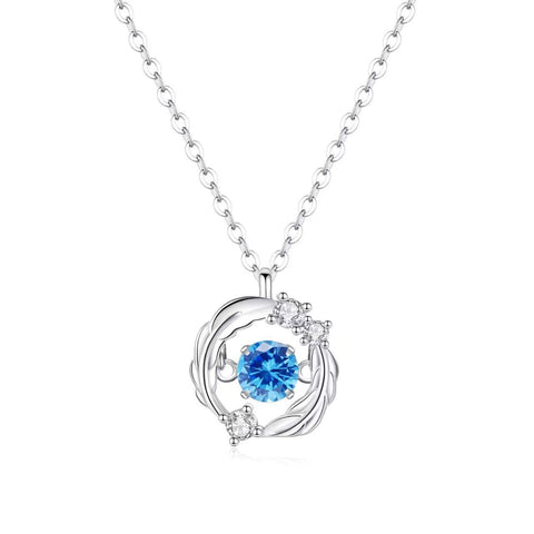 S925 Sterling Silver Moissanite Feather Necklace For Women