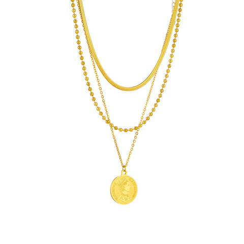 Special-interest Design Fashion Creative Personality Versatile Multi-layer Chain Bead Necklace